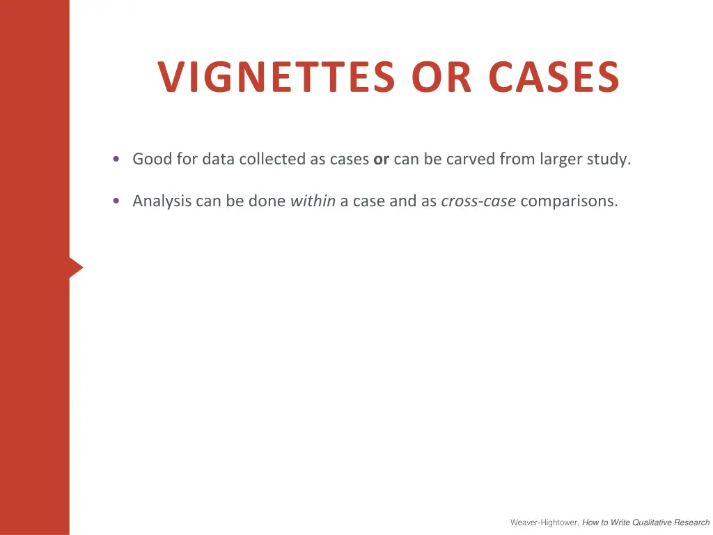 vignettes or cases