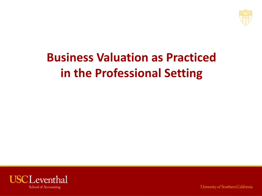 business valuation as practiced