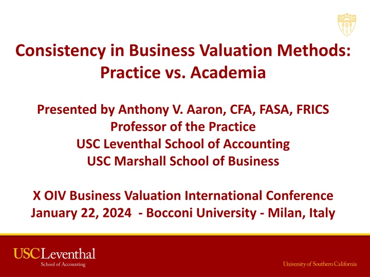 consistency in business valuation methods