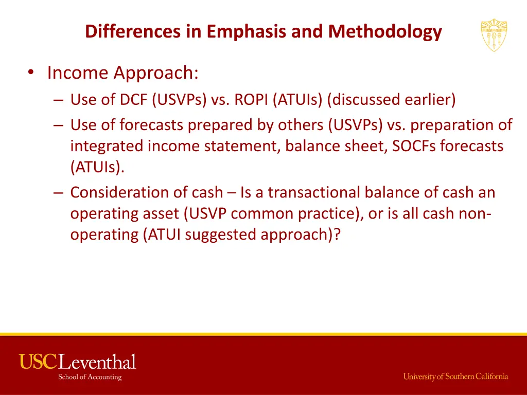 differences in emphasis and methodology 1