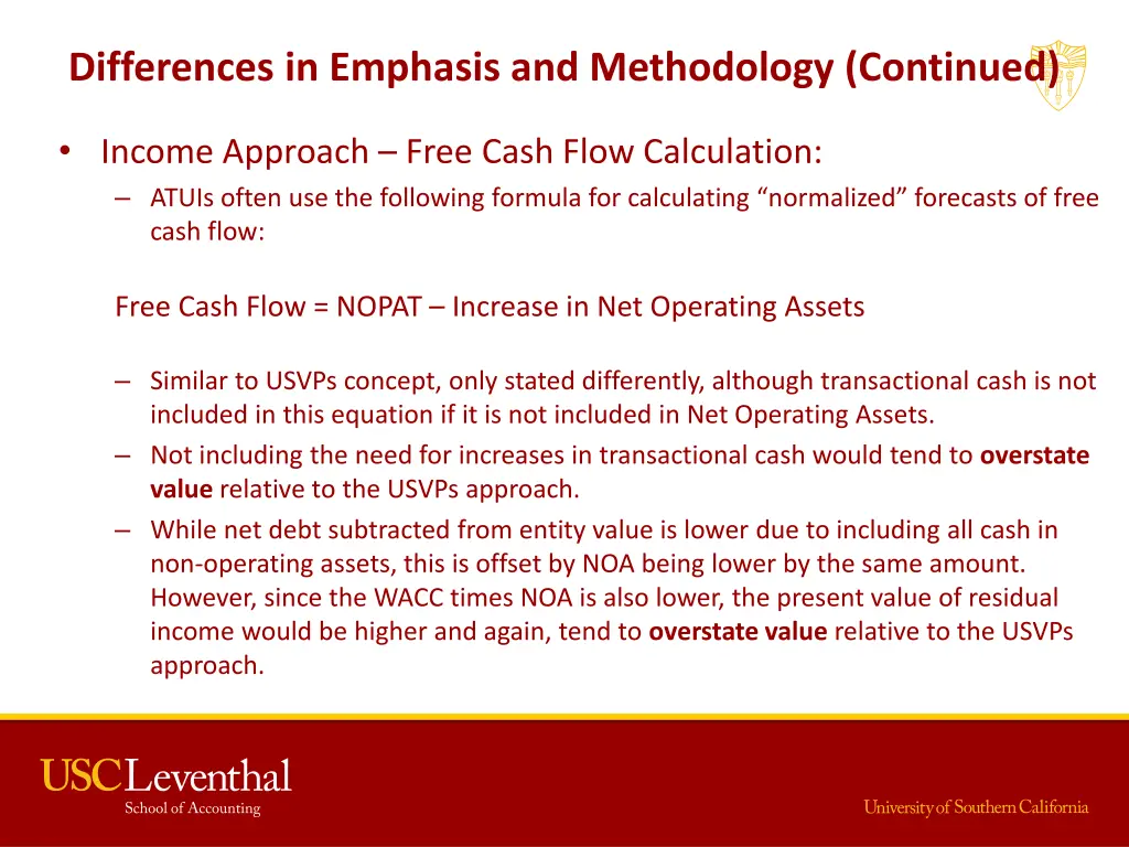 differences in emphasis and methodology continued 1