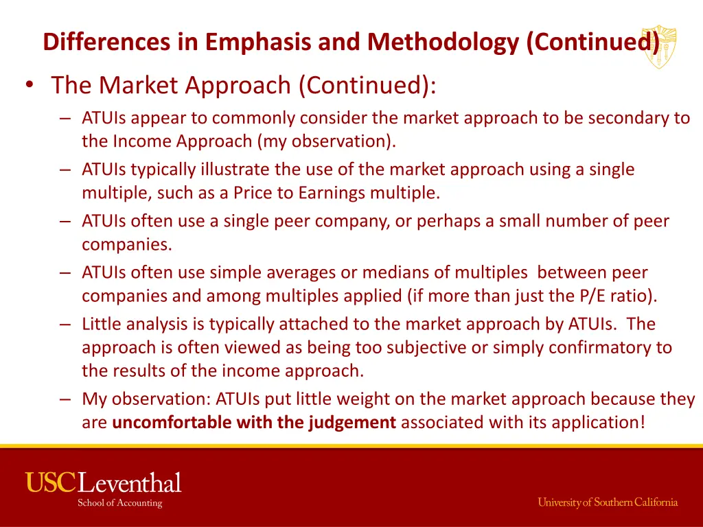 differences in emphasis and methodology continued 5