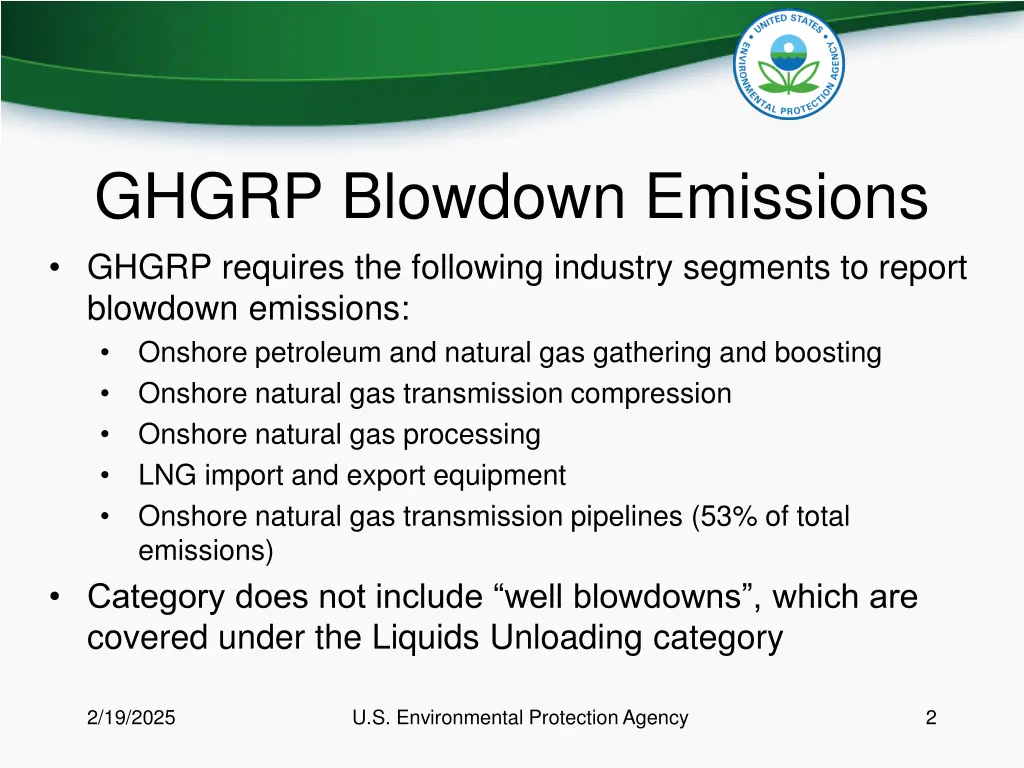ghgrp blowdown emissions ghgrp requires