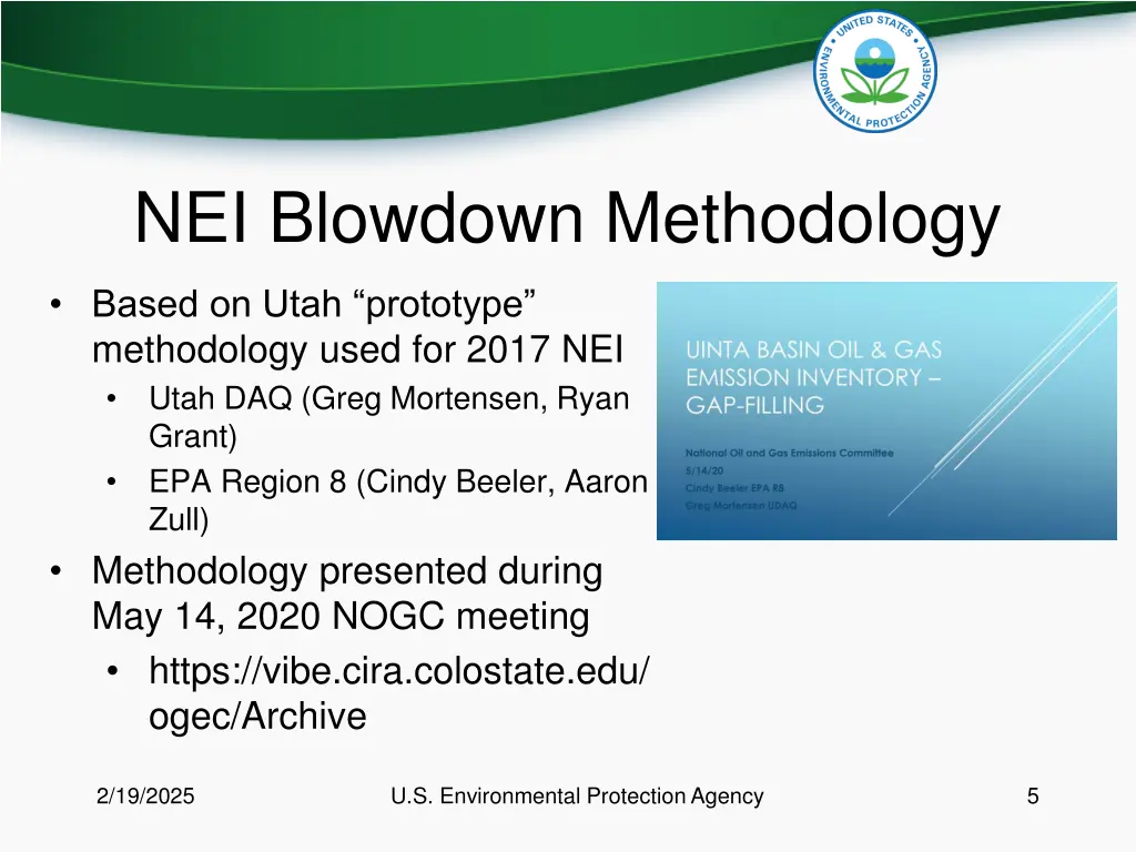nei blowdown methodology