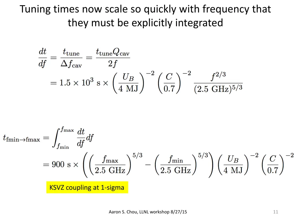 tuning times now scale so quickly with frequency