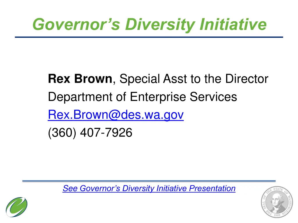 governor s diversity initiative