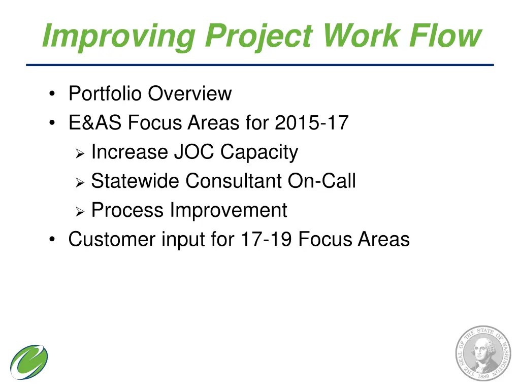 improving project work flow 1