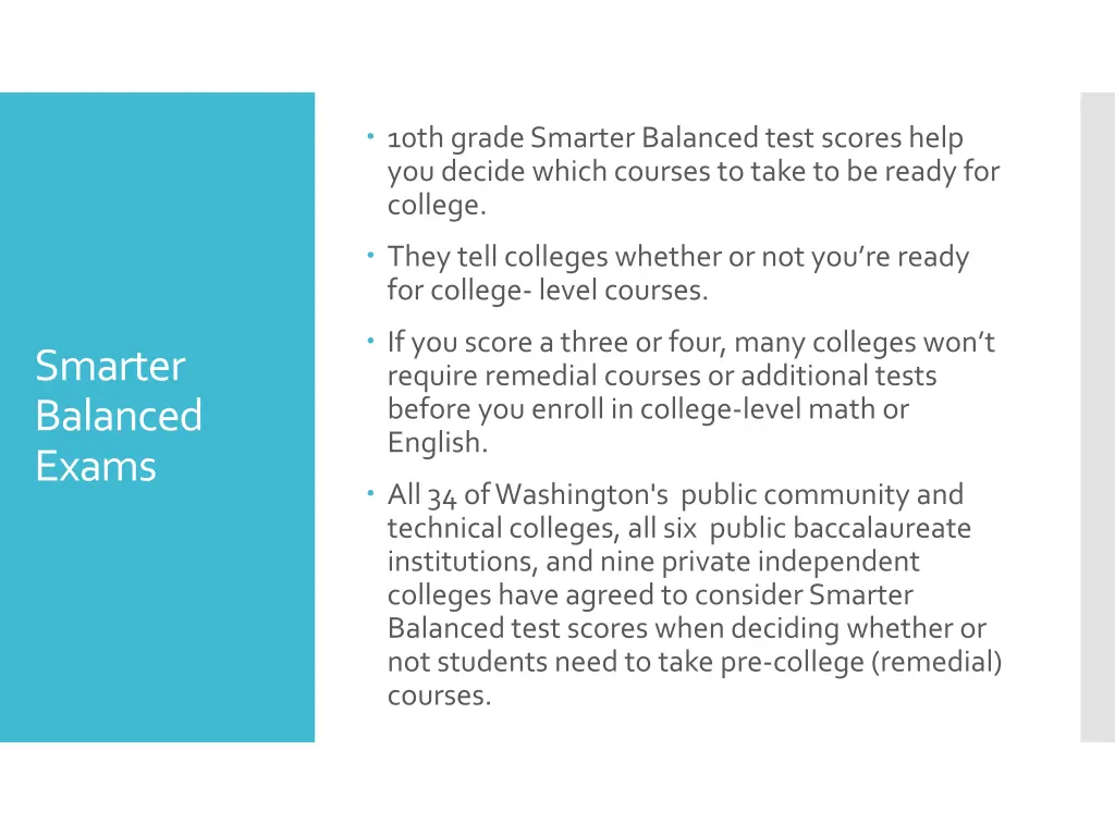 10th grade smarter balanced test scores help