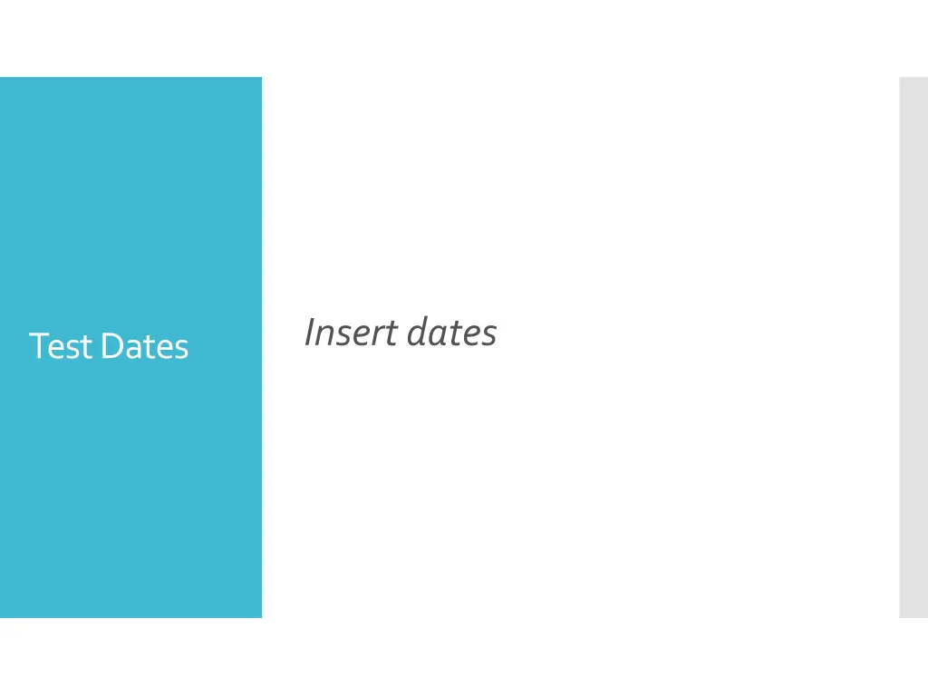 insert dates