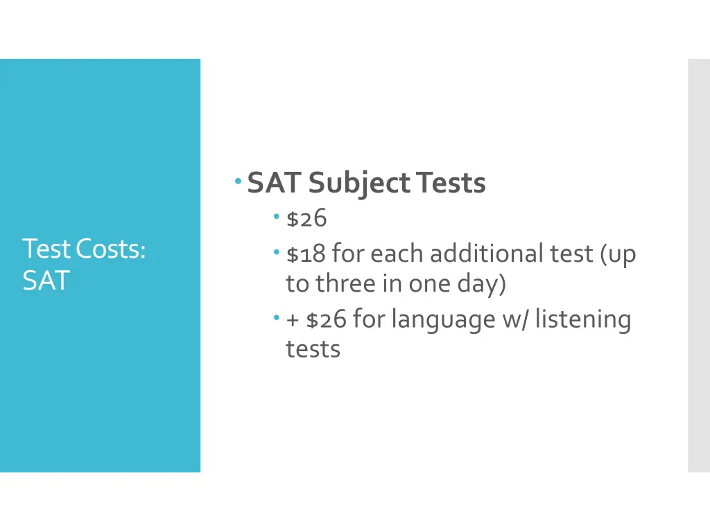 sat subject tests 26 18 for each additional test