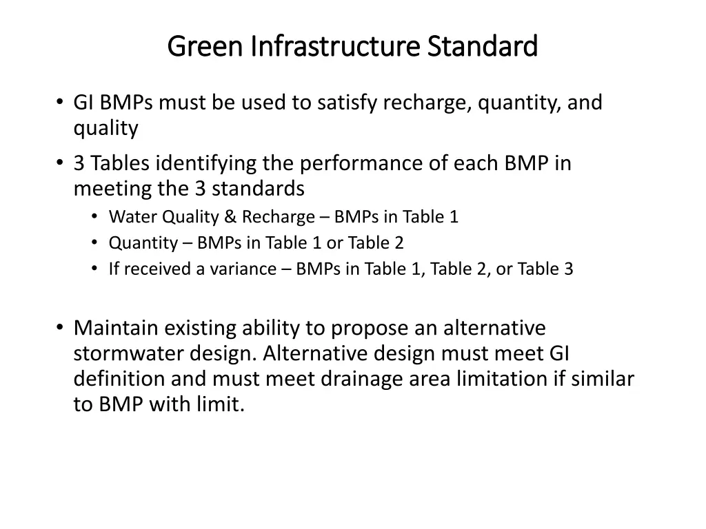 green infrastructure standard green