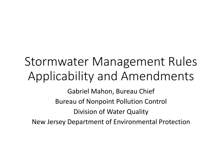 stormwater management rules applicability