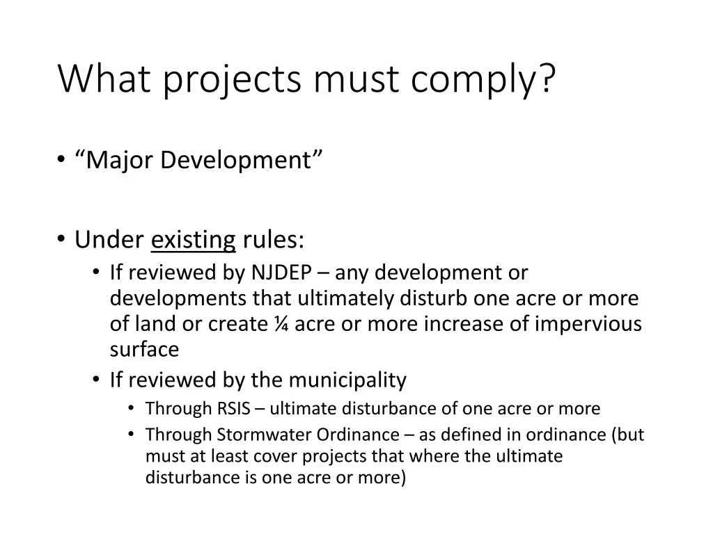 what projects must comply