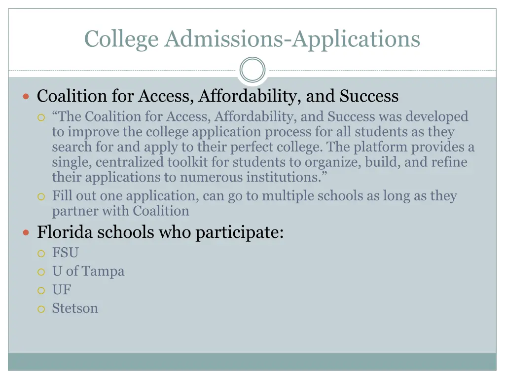 college admissions applications 2