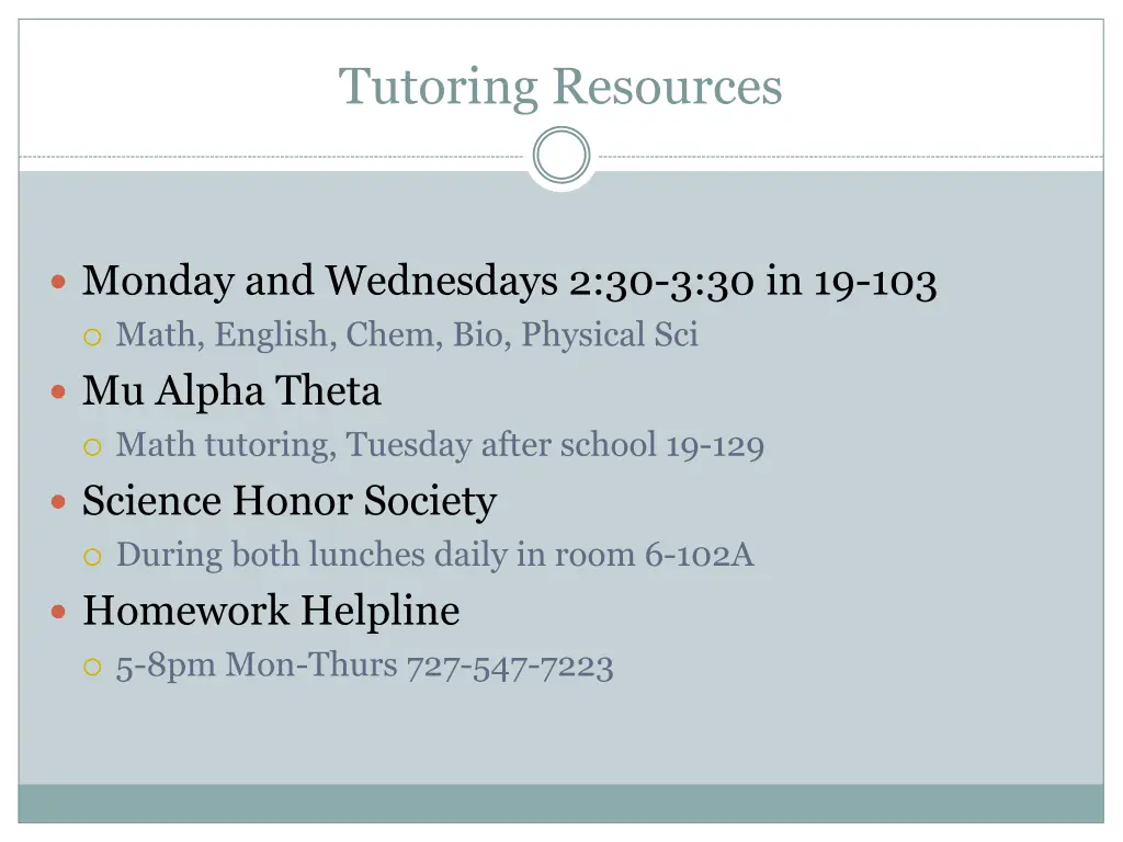 tutoring resources