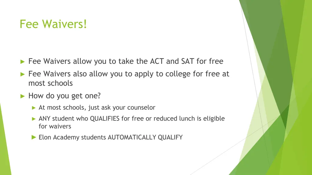 fee waivers