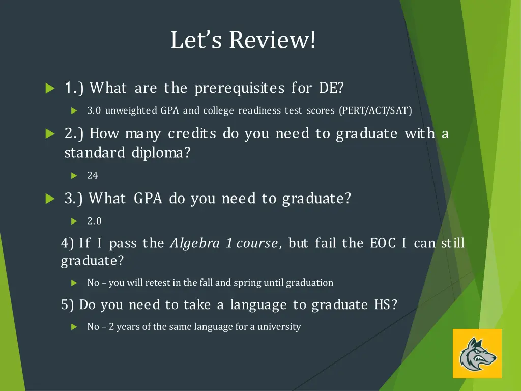 let s review