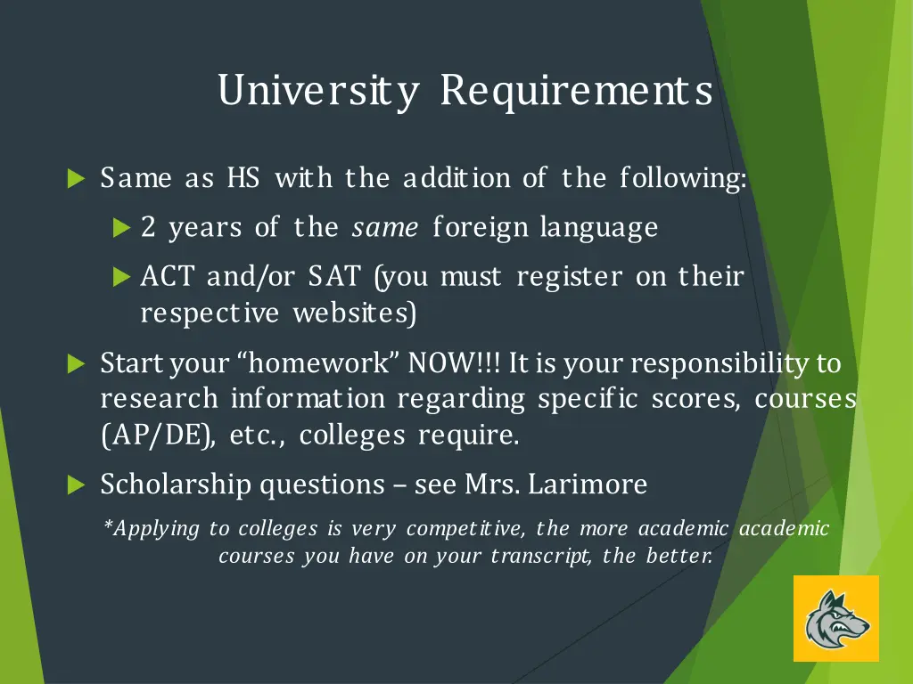 university requirements