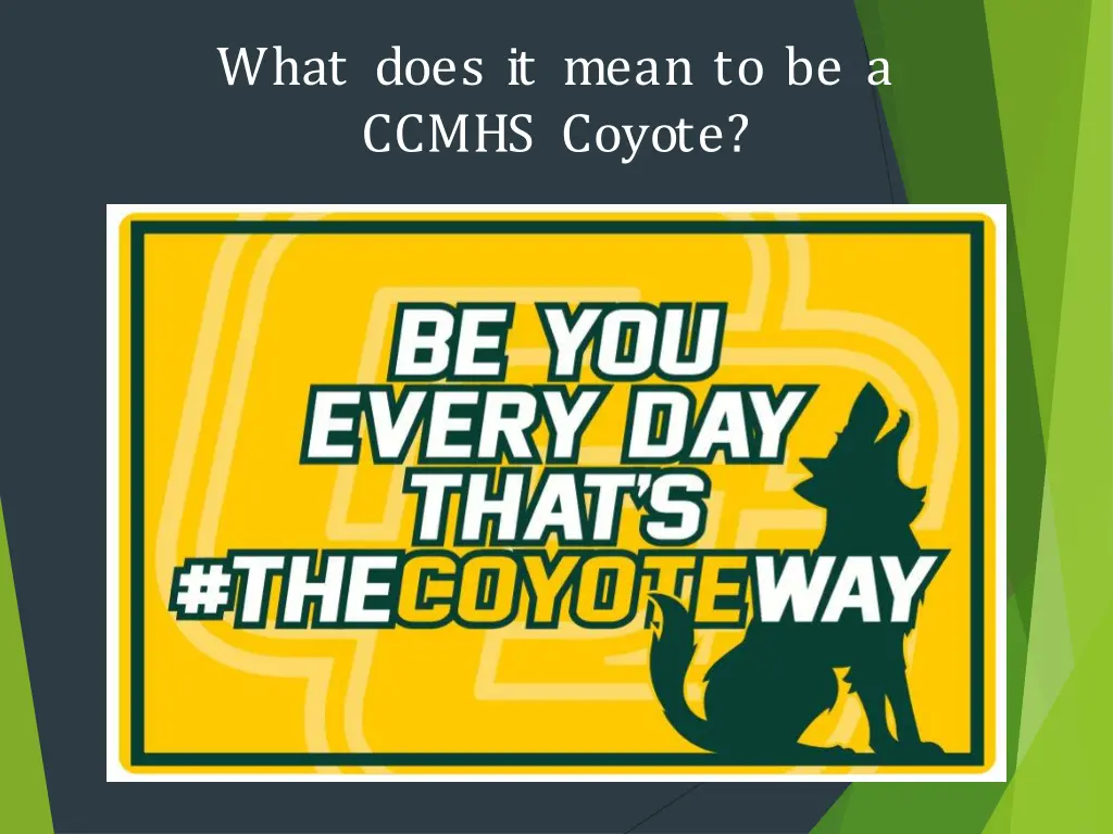 what does it mean to be a ccmhs coyote