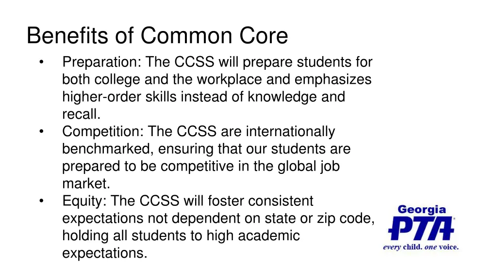 benefits of common core