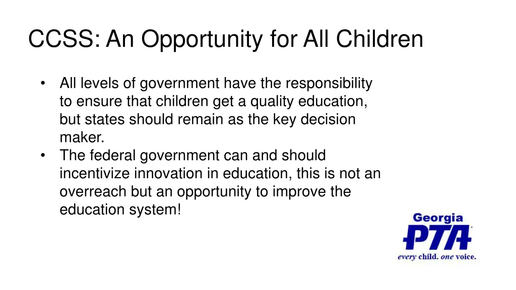ccss an opportunity for all children