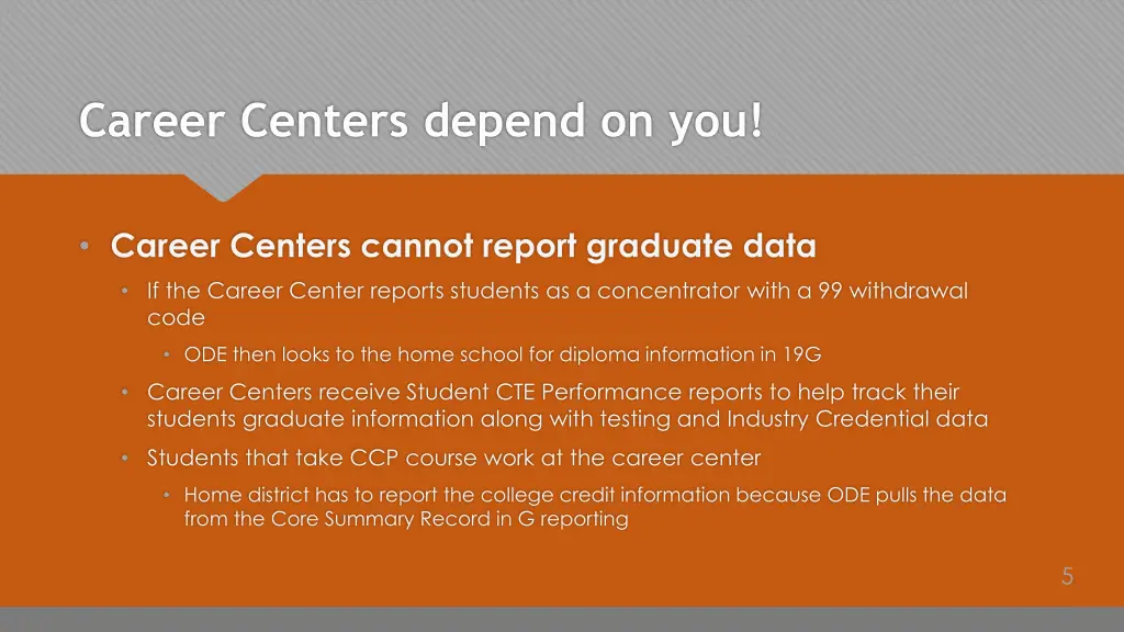 career centers depend on you