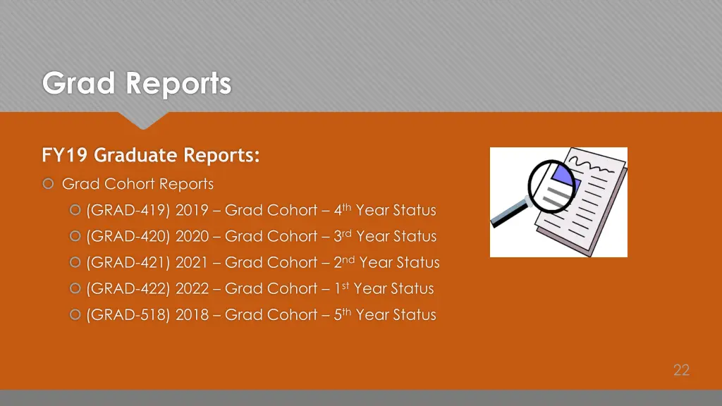 grad reports
