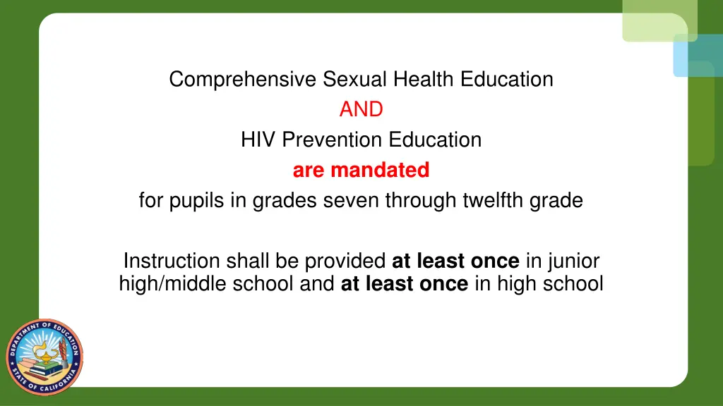 comprehensive sexual health education