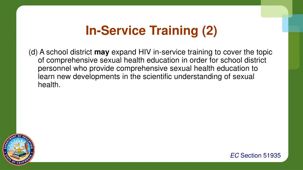 in service training 2
