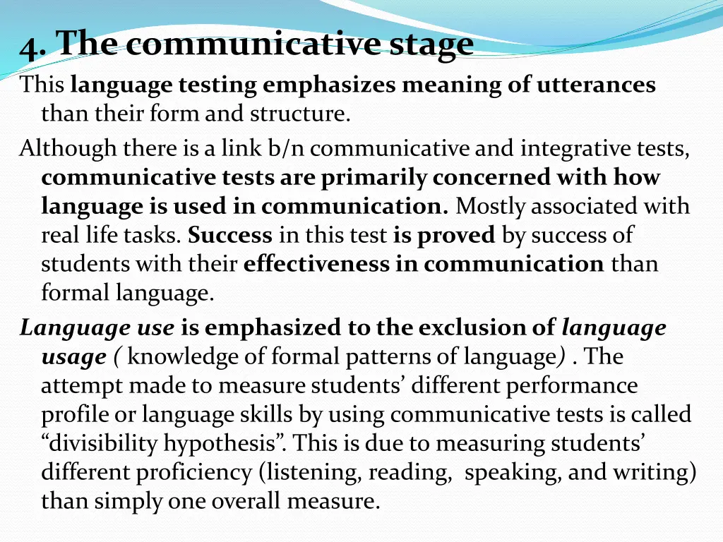 4 the communicative stage this language testing