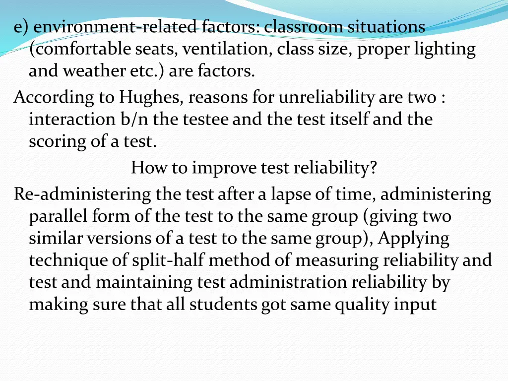 e environment related factors classroom