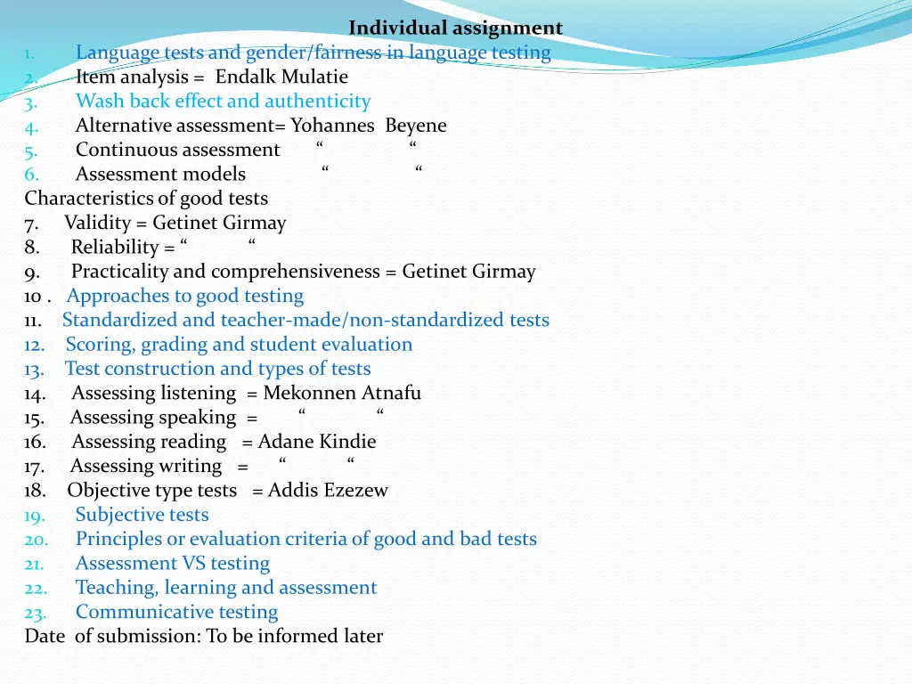 individual assignment