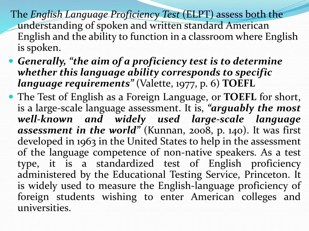 the english language proficiency test elpt assess