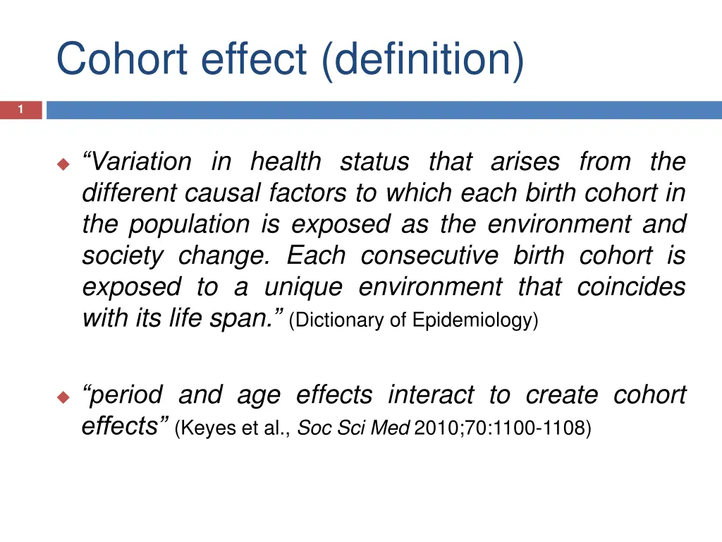 cohort effect definition