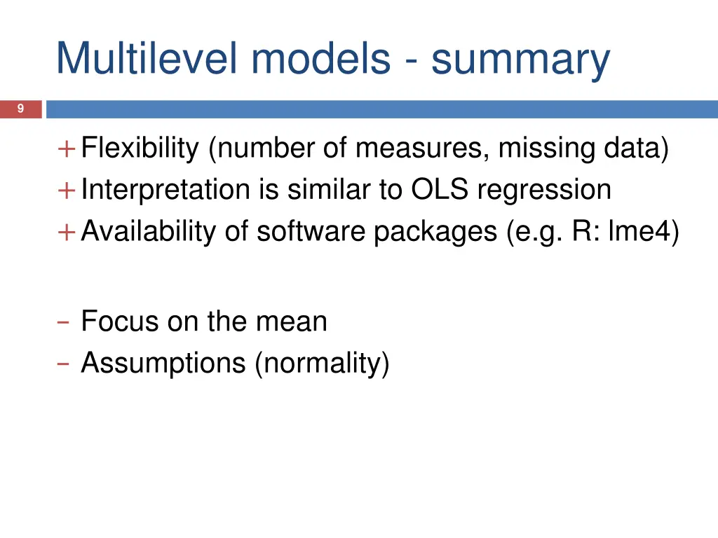 multilevel models summary