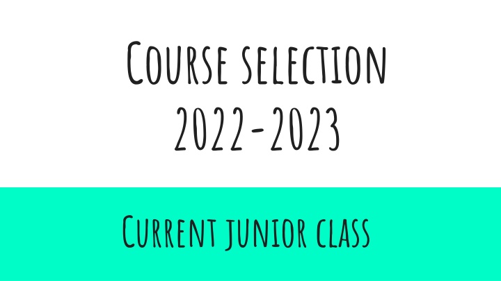 course selection 2022 2023