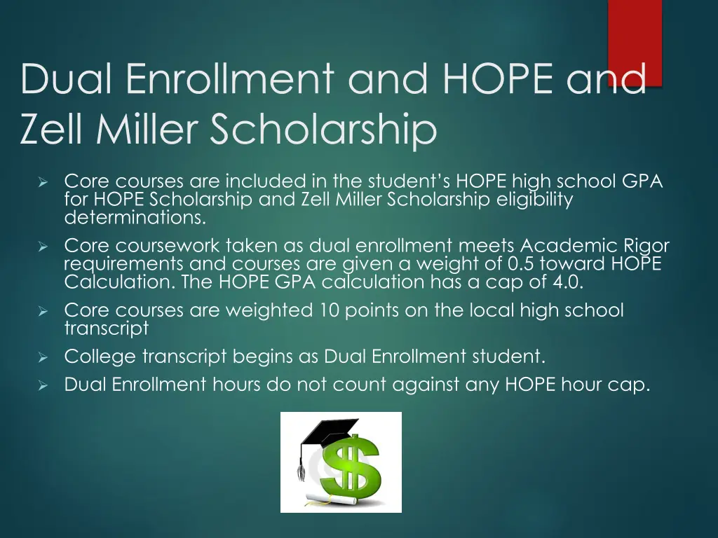 dual enrollment and hope and zell miller