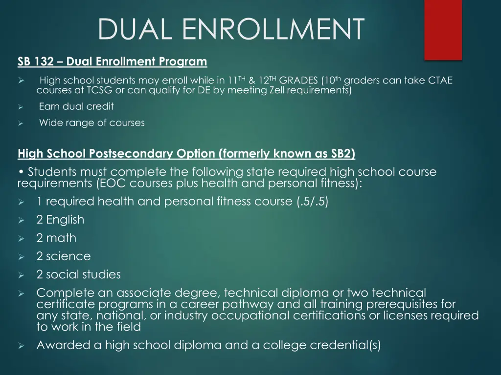 dual enrollment