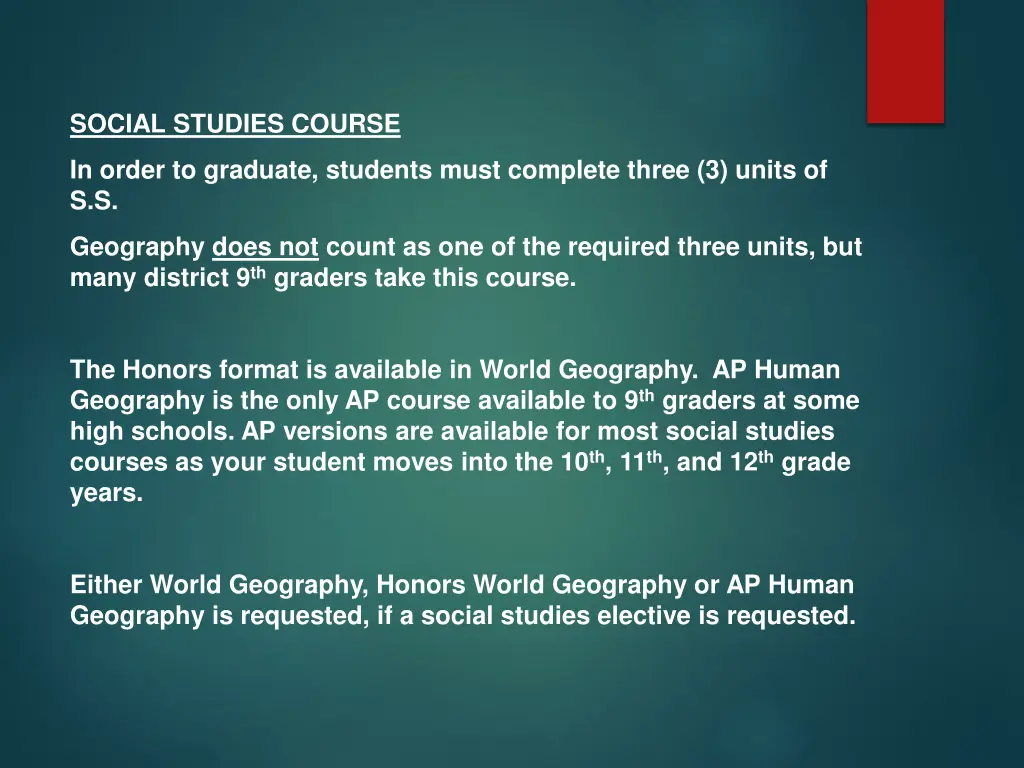 social studies course