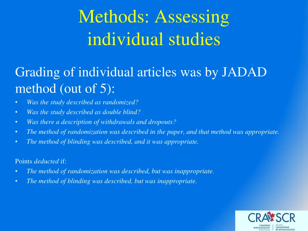 methods assessing individual studies