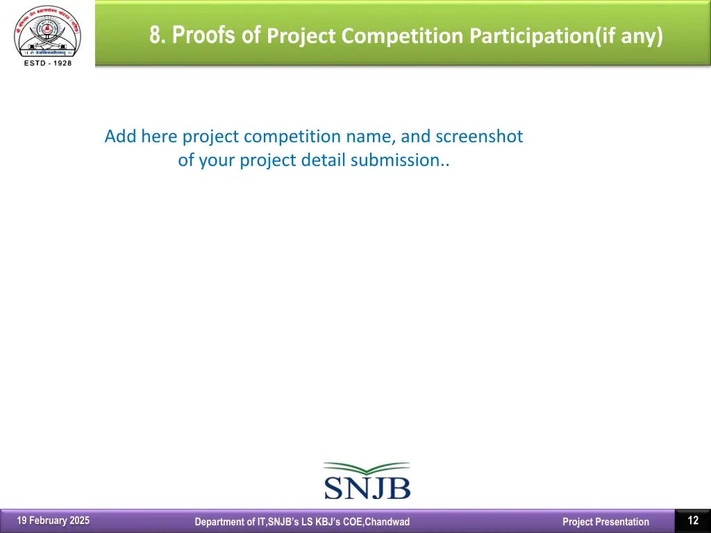 8 proofs of project competition participation