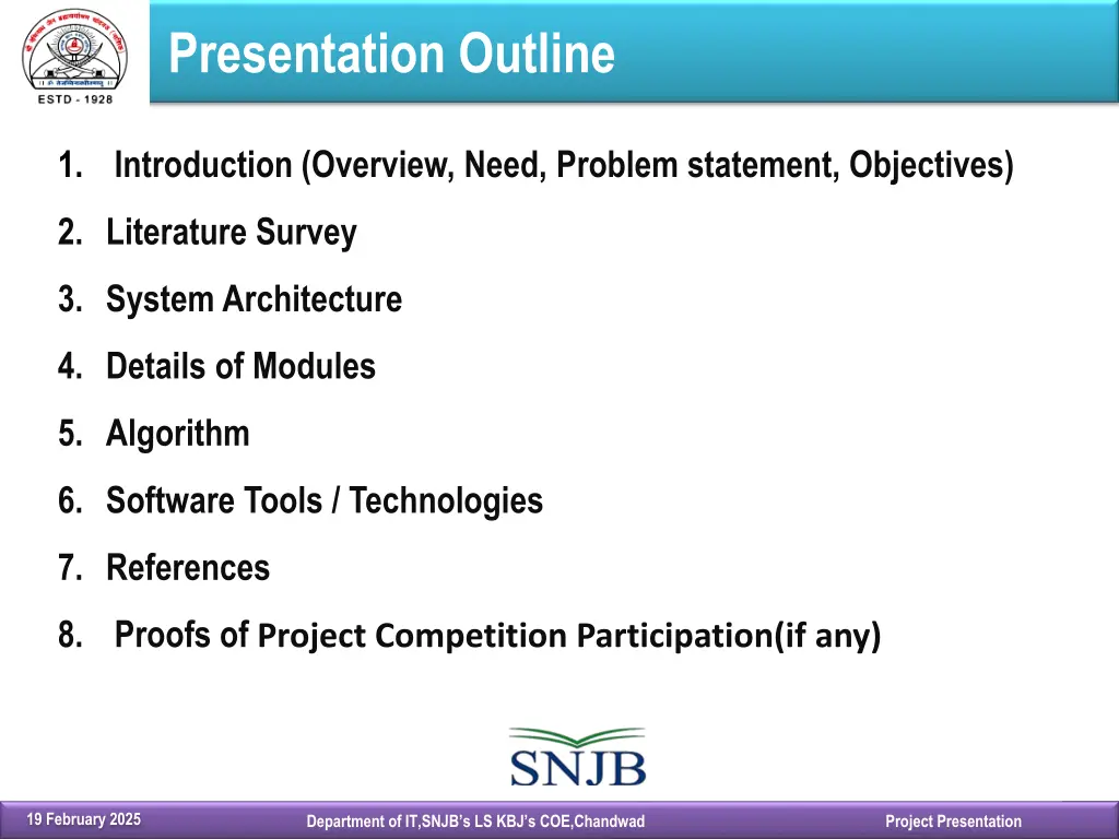 presentation outline