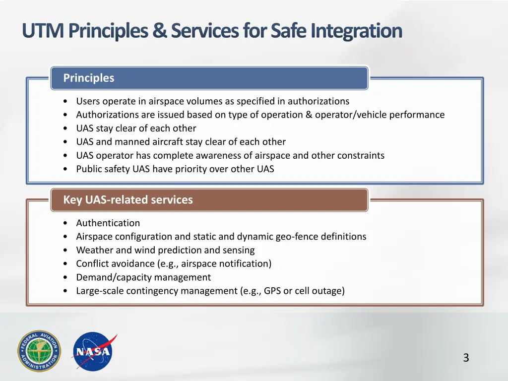 utm principles services for safe integration