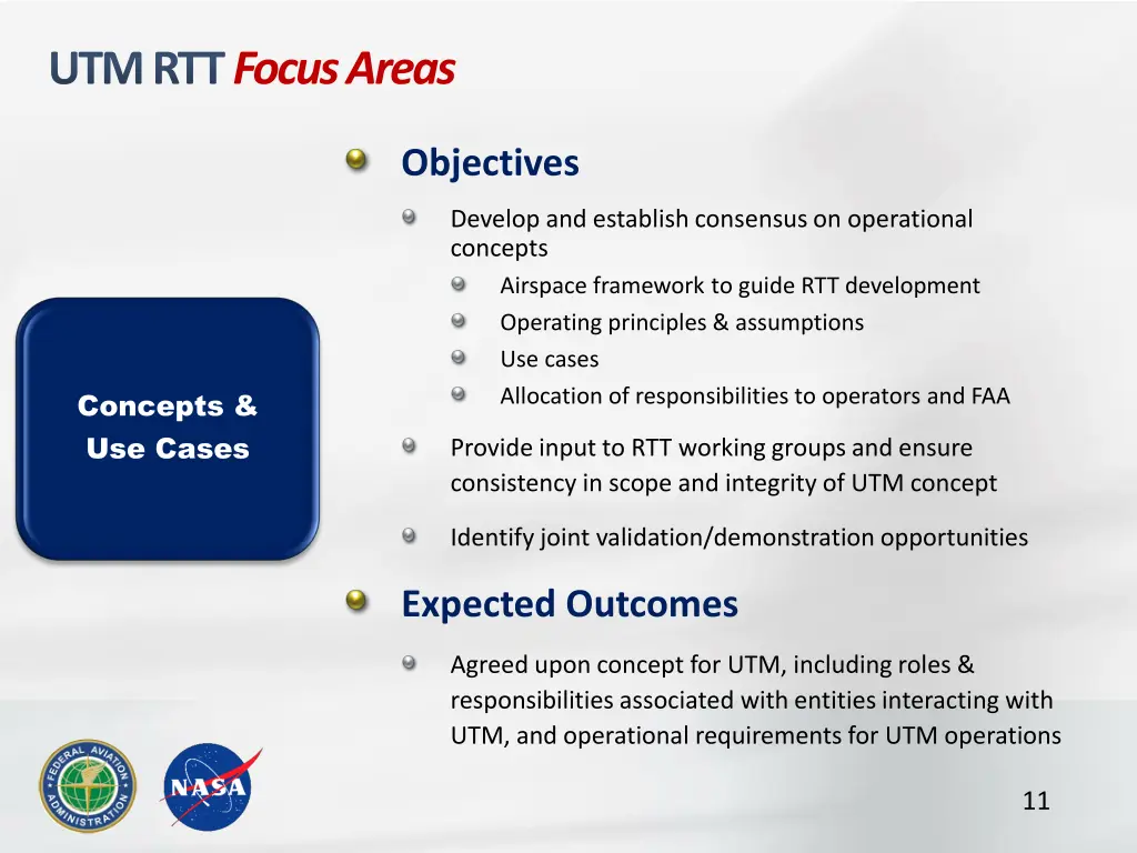 utm rtt focus areas