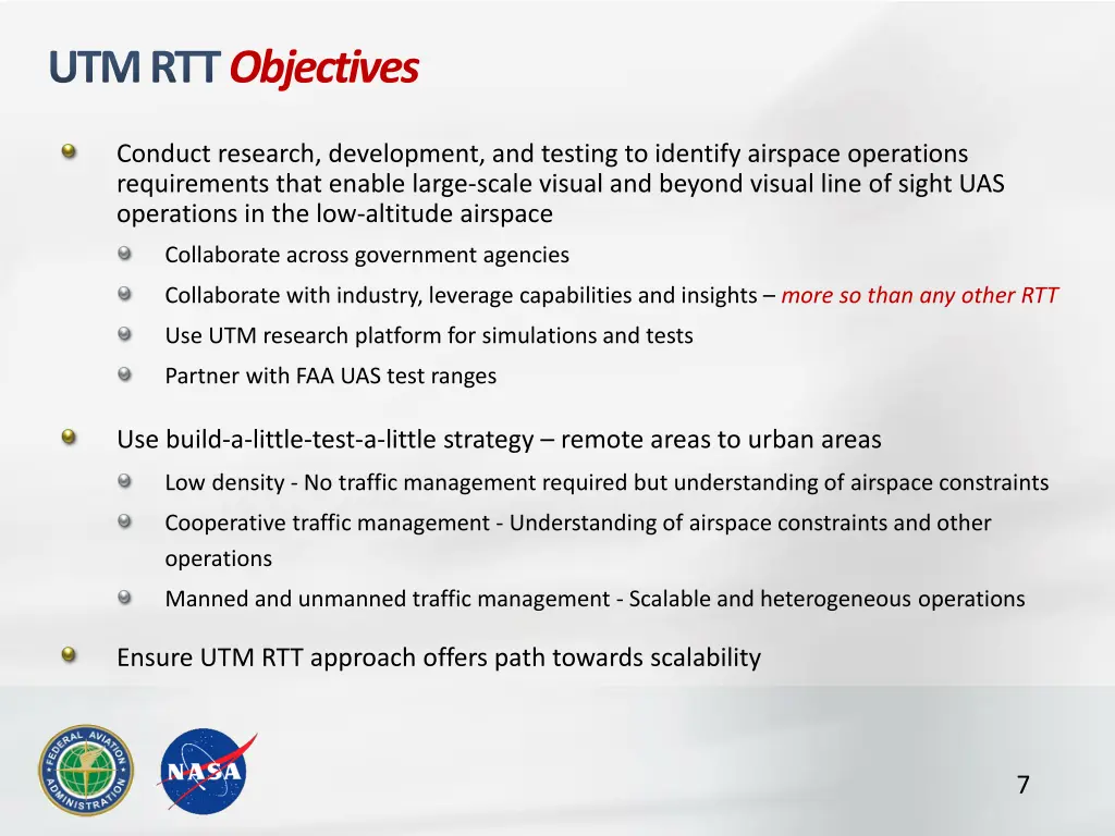 utm rtt objectives