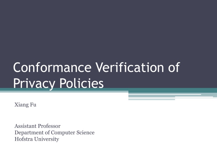 conformance verification of privacy policies
