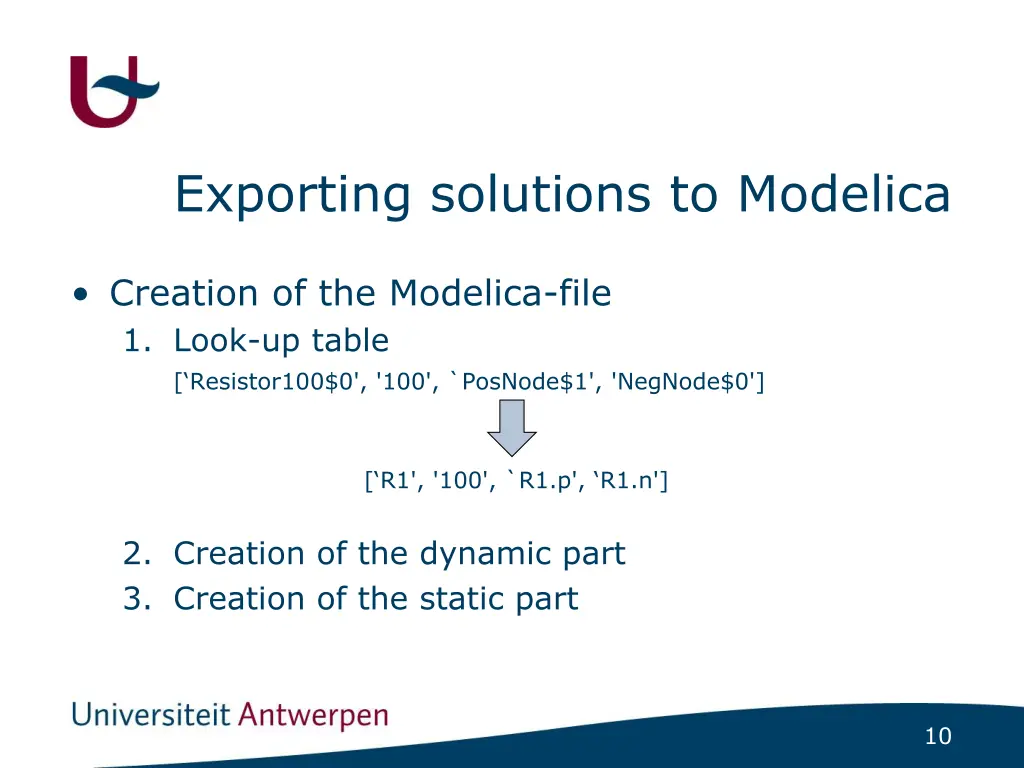exporting solutions to modelica 1