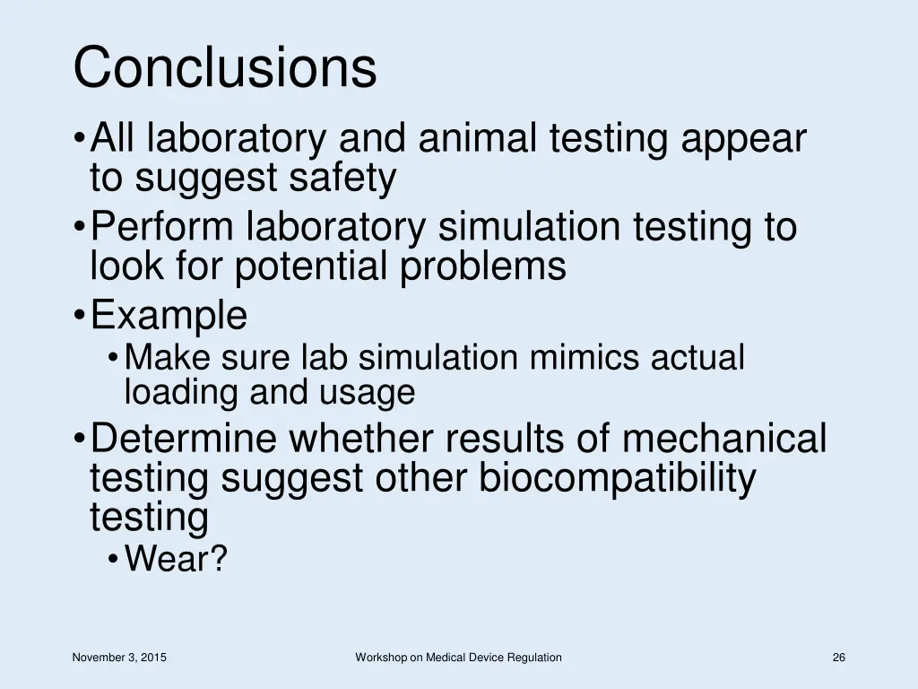 conclusions all laboratory and animal testing