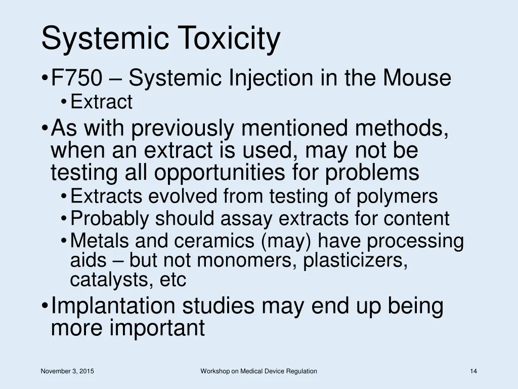 systemic toxicity f750 systemic injection