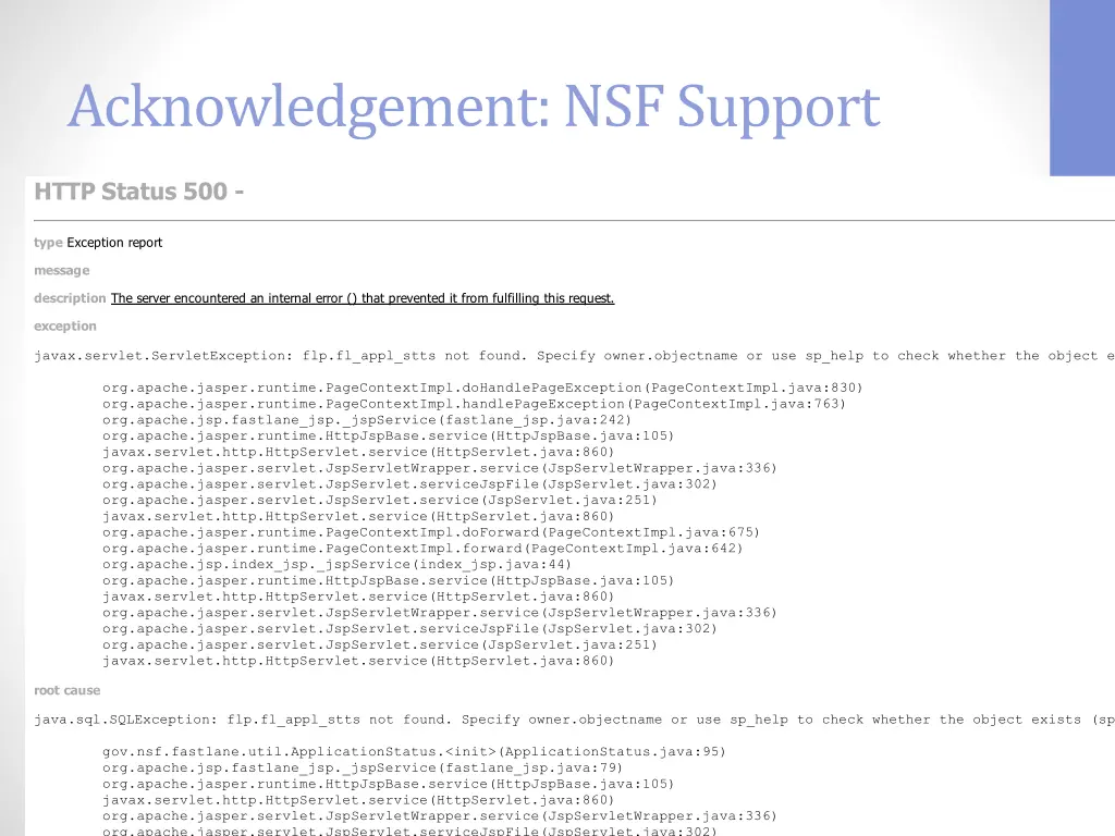 acknowledgement nsf support